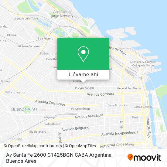 Mapa de Av  Santa Fe 2600  C1425BGN CABA  Argentina