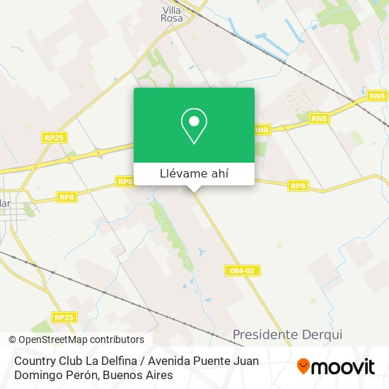 Mapa de Country Club La Delfina / Avenida Puente Juan Domingo Perón