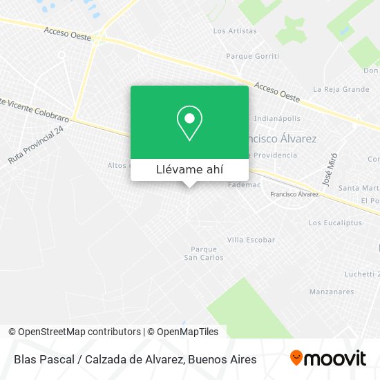 Mapa de Blas Pascal / Calzada de Alvarez