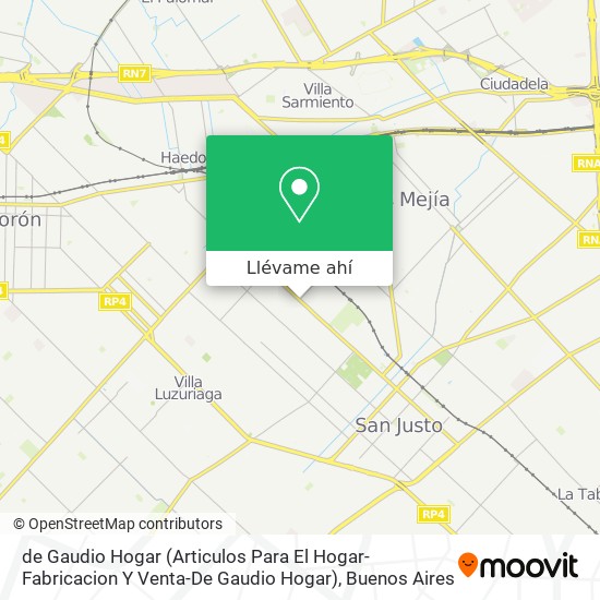 Mapa de de Gaudio Hogar (Articulos Para El Hogar-Fabricacion Y Venta-De Gaudio Hogar)