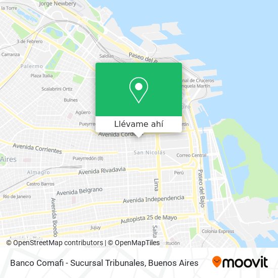 Mapa de Banco Comafi - Sucursal Tribunales