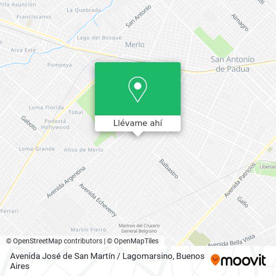 Mapa de Avenida José de San Martín / Lagomarsino