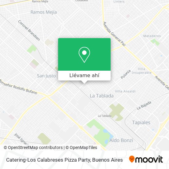 Mapa de Catering-Los Calabreses Pizza Party