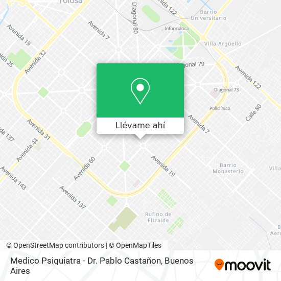 Mapa de Medico Psiquiatra - Dr. Pablo Castañon
