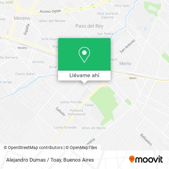 Mapa de Alejandro Dumas / Toay