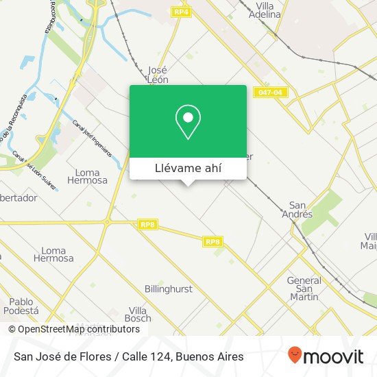 Mapa de San José de Flores / Calle 124