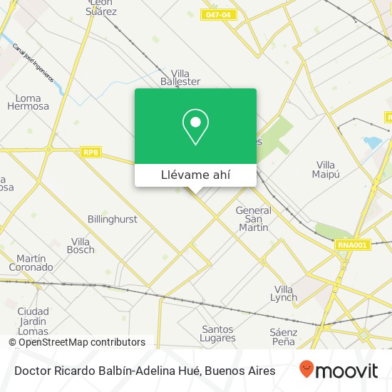 Mapa de Doctor Ricardo Balbín-Adelina Hué