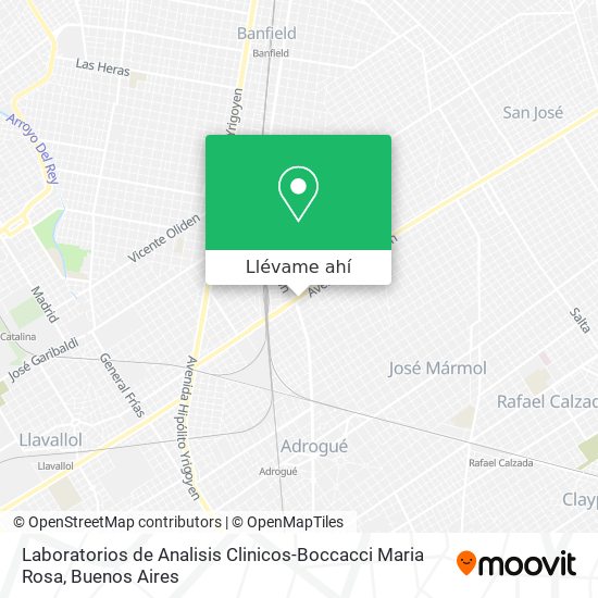 Mapa de Laboratorios de Analisis Clinicos-Boccacci Maria Rosa