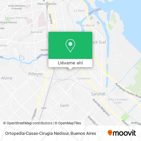 Cómo llegar a Ortopedia-Casas-Cirugia Nedisur en Avellaneda en Colectivo,  Tren o Subte?