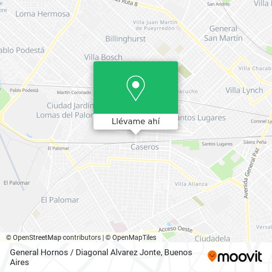 Mapa de General Hornos / Diagonal Alvarez Jonte