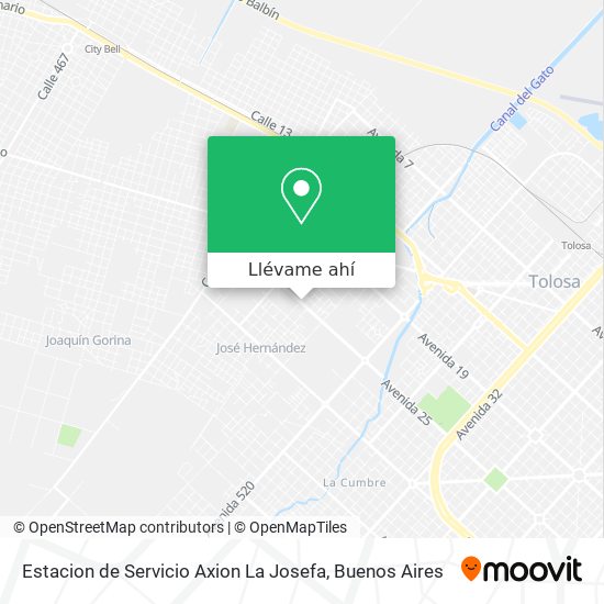Mapa de Estacion de Servicio Axion La Josefa