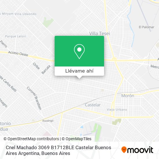 Mapa de Cnel  Machado 3069  B1712BLE Castelar  Buenos Aires  Argentina