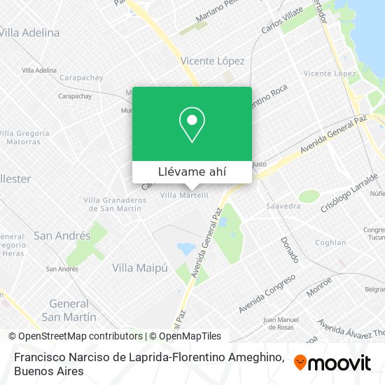 Mapa de Francisco Narciso de Laprida-Florentino Ameghino