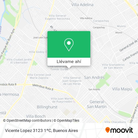 Mapa de Vicente Lopez 3123 1ºC