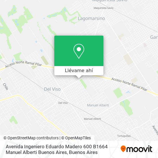 Mapa de Avenida Ingeniero Eduardo Madero  600  B1664 Manuel Alberti  Buenos Aires