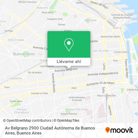 Mapa de Av  Belgrano 2900 Ciudad Autónoma de Buenos Aires