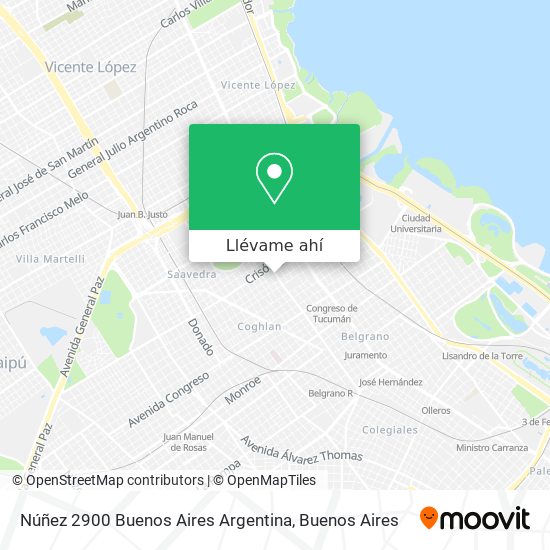 Mapa de Núñez 2900  Buenos Aires  Argentina