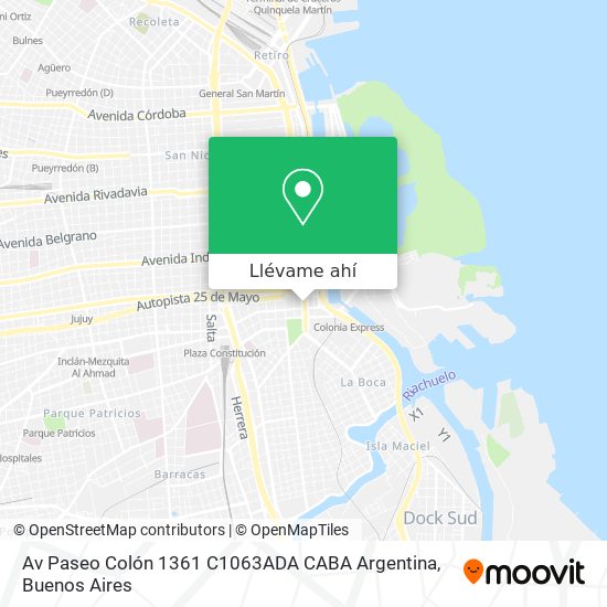 Mapa de Av  Paseo Colón 1361  C1063ADA CABA  Argentina