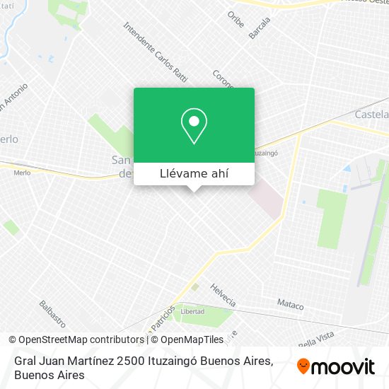 Mapa de Gral  Juan Martínez 2500  Ituzaingó Buenos Aires