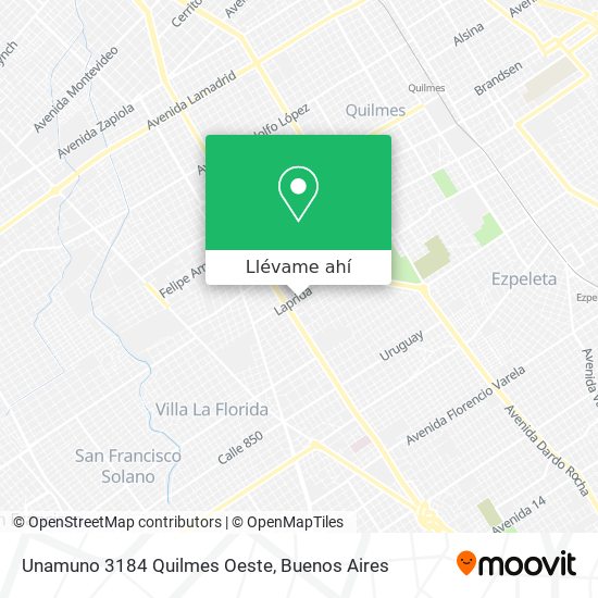 Mapa de Unamuno 3184 Quilmes Oeste