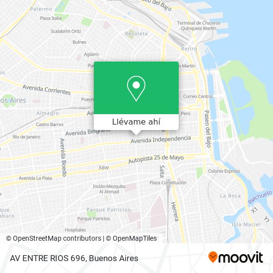 Mapa de AV ENTRE RIOS 696