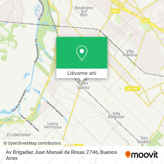 Mapa de Av  Brigadier Juan Manuel de Rosas 2746