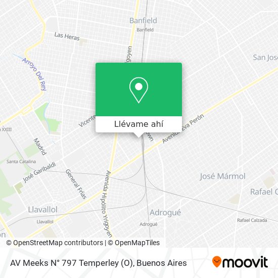 Mapa de AV  Meeks N° 797  Temperley (O)