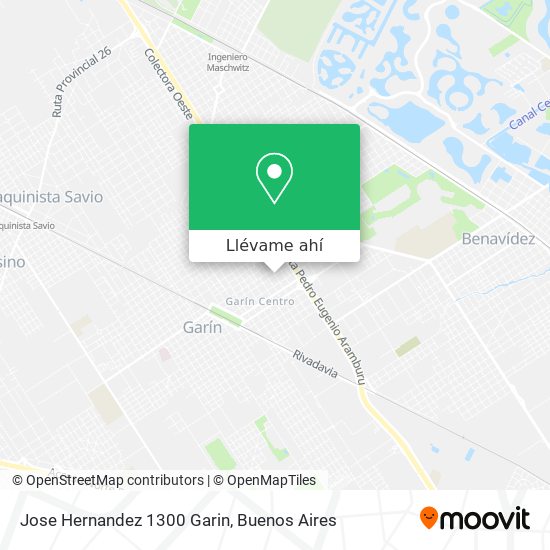 Mapa de Jose Hernandez 1300  Garin