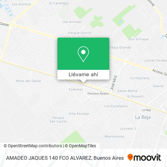 Mapa de AMADEO JAQUES 140  FCO ALVAREZ