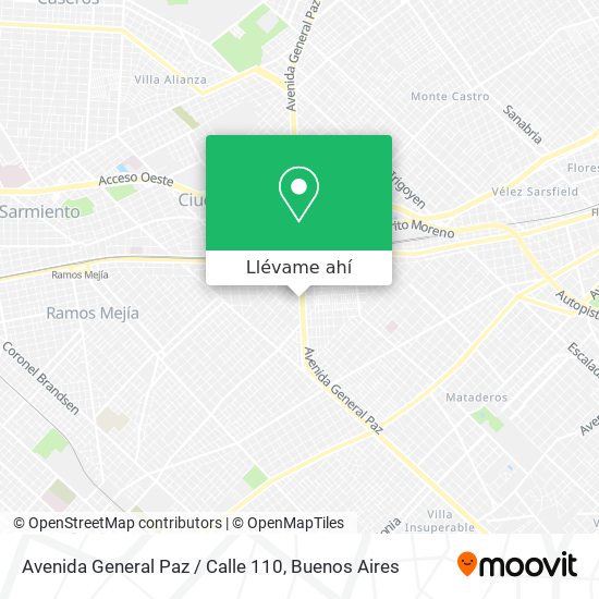 Mapa de Avenida General Paz / Calle 110