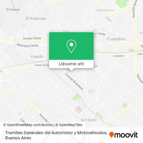 Mapa de Tramites Generales del Automotor y Motovehiculos