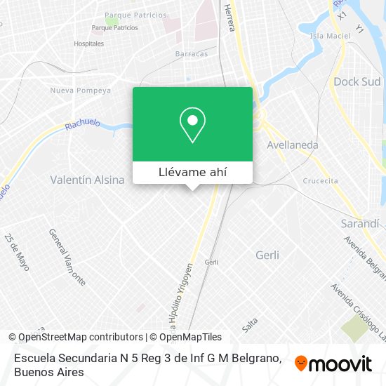 Mapa de Escuela Secundaria N 5 Reg 3 de Inf G M Belgrano