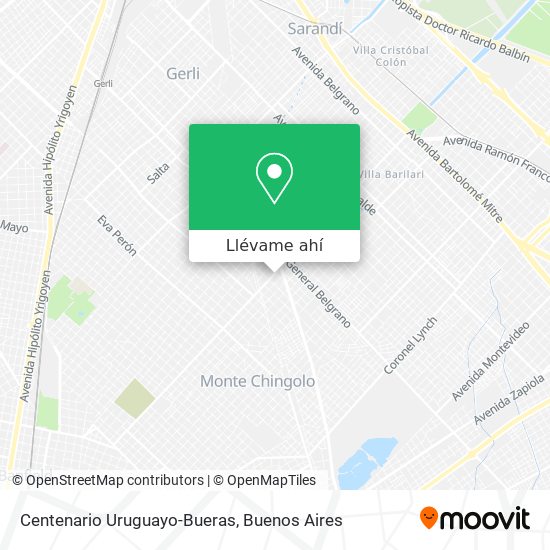 Mapa de Centenario Uruguayo-Bueras
