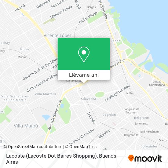 Mapa de Lacoste (Lacoste Dot Baires Shopping)