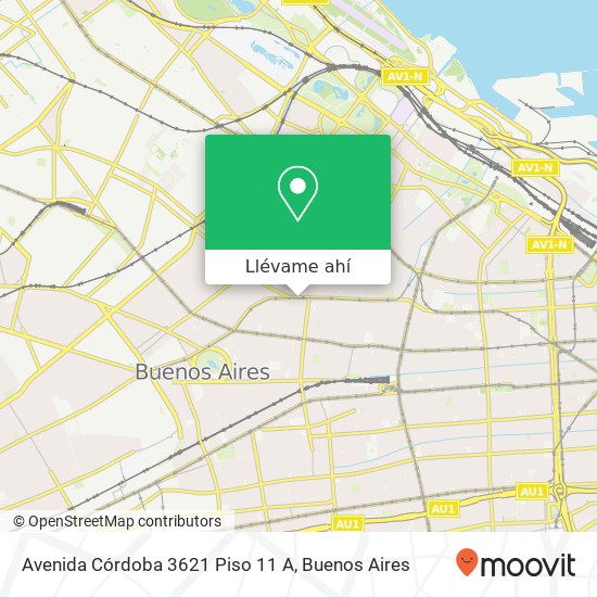 Mapa de Avenida Córdoba 3621 Piso 11 A