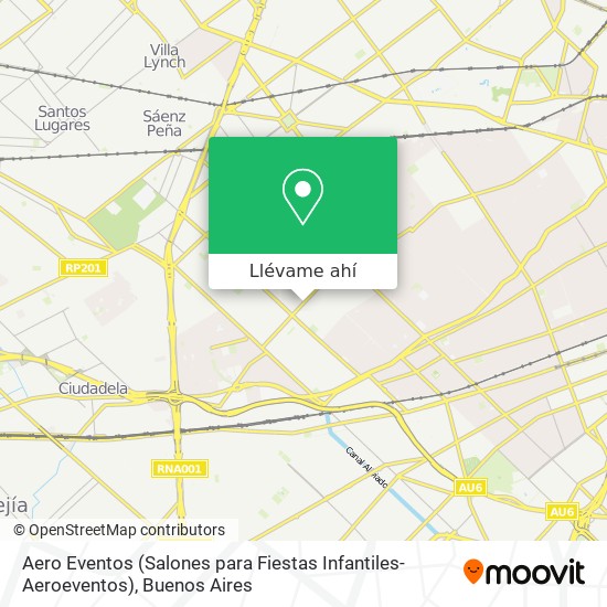 Mapa de Aero Eventos (Salones para Fiestas Infantiles-Aeroeventos)