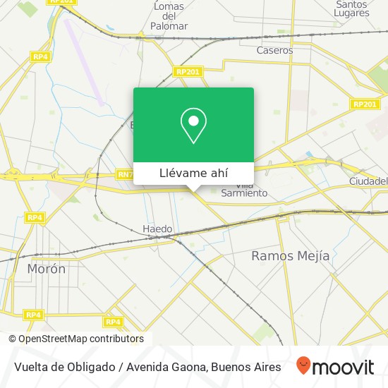 Mapa de Vuelta de Obligado / Avenida Gaona