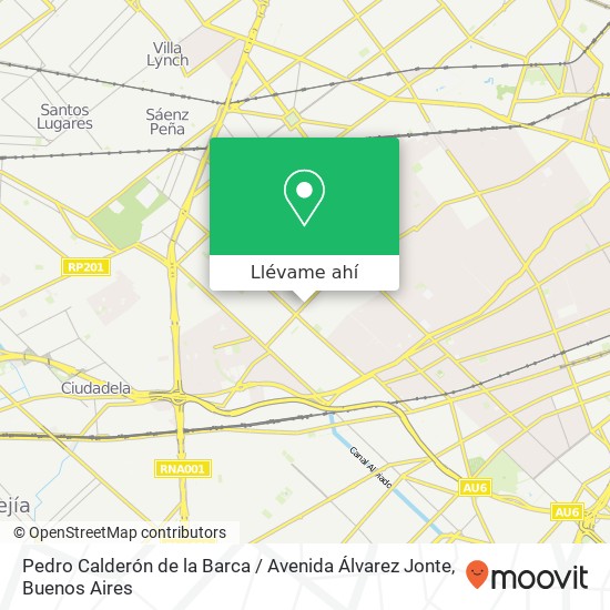 Mapa de Pedro Calderón de la Barca / Avenida Álvarez Jonte