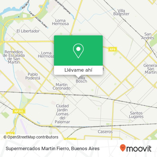 Mapa de Supermercados Martin Fierro