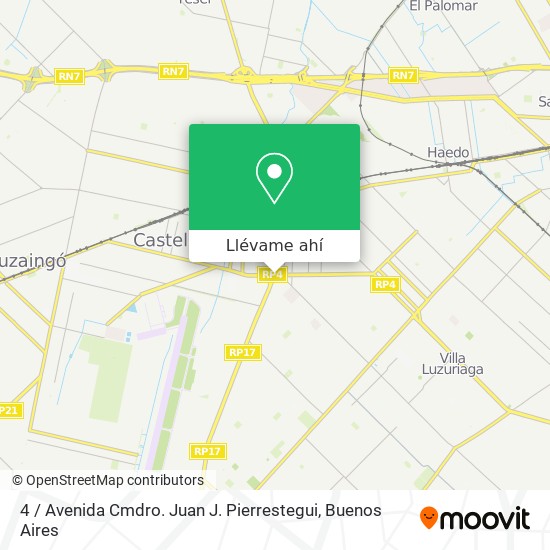Mapa de 4 / Avenida Cmdro. Juan J. Pierrestegui