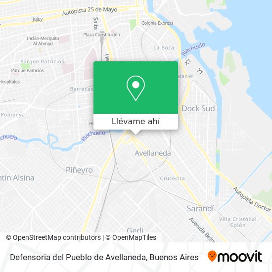 Mapa de Defensoria del Pueblo de Avellaneda