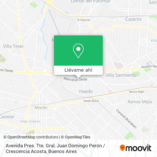 Mapa de Avenida Pres. Tte. Gral. Juan Domingo Perón / Crescencia Acosta