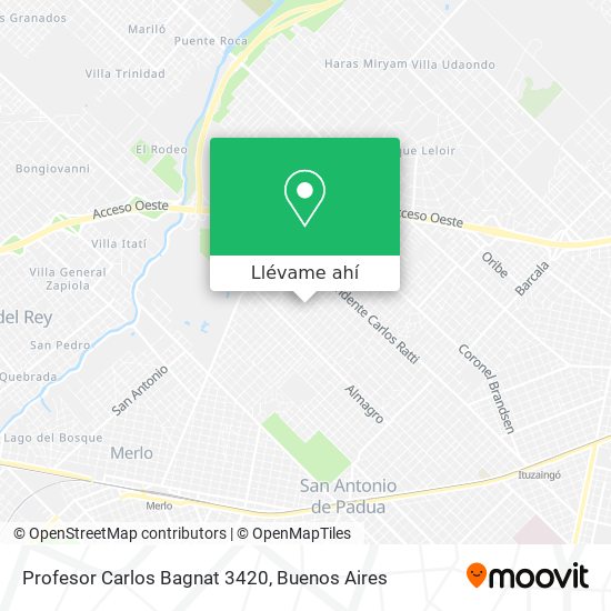 Mapa de Profesor Carlos Bagnat 3420