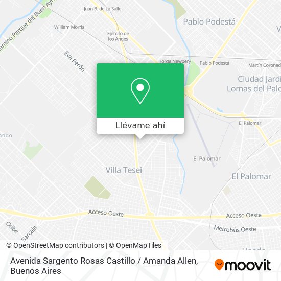 Mapa de Avenida Sargento Rosas Castillo / Amanda Allen