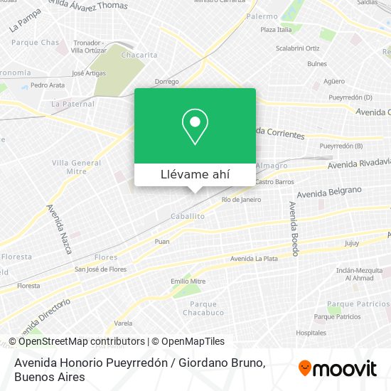 Mapa de Avenida Honorio Pueyrredón / Giordano Bruno