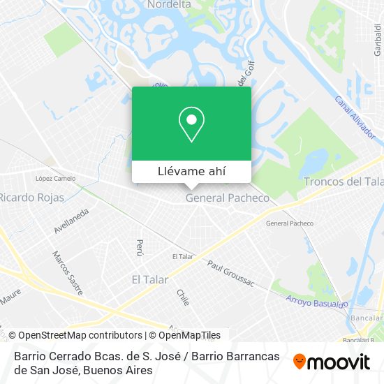 Mapa de Barrio Cerrado Bcas. de S. José / Barrio Barrancas de San José