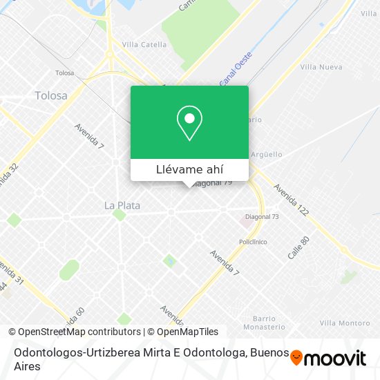 Mapa de Odontologos-Urtizberea Mirta E Odontologa