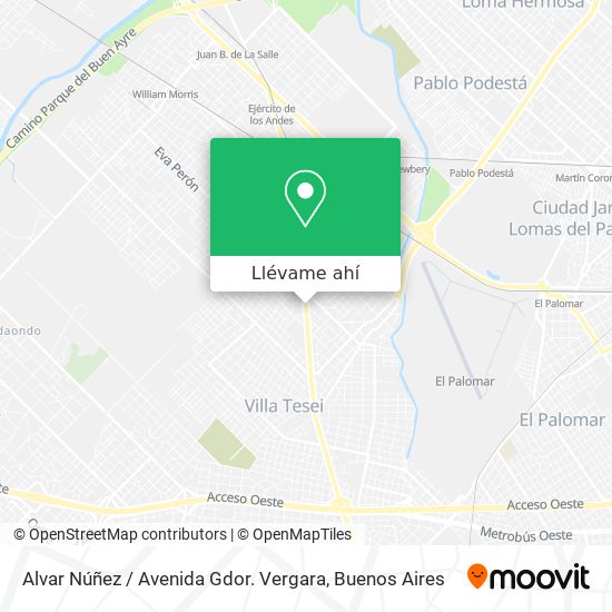 Mapa de Alvar Núñez / Avenida Gdor. Vergara