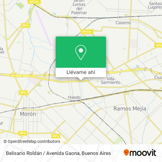 Mapa de Belisario Roldán / Avenida Gaona