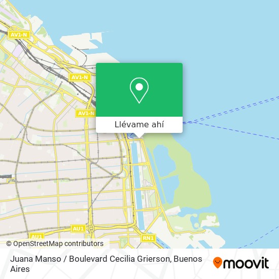 Mapa de Juana Manso / Boulevard Cecilia Grierson